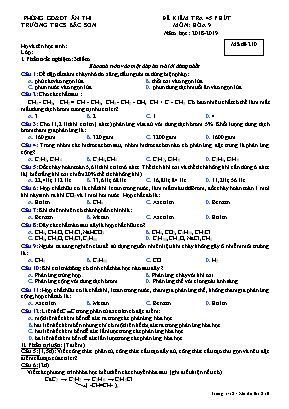 4 Đề kiểm tra 45 phút môn Hóa học Lớp 9 - Năm học 2018-2019 - Trường THCS Bắc Sơn (Có đáp án)